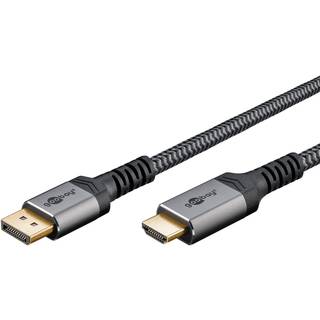Pro Displayport 1.2 - HDMI 2.0 Sleeved - Skærmkabel - 5m - Sort