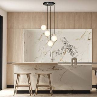 Glas hængelampe Glassy Euluna, dæmpbar, Sort, Stue/spisestue, Glas, Moderne