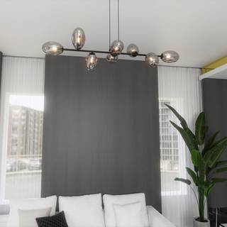 Glas hængelampe Glassy Euluna, dæmpbar, Sort, Stue/spisestue, Glas, Moderne