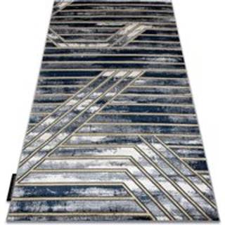 Tæppe DE LUXE moderne 460 Linjer - Strukturelle marineblå blå / guld 180x270 cm