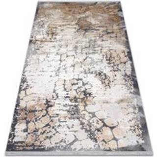 Tæppe LUCE moderne 74 Brolægningssten vintage vasket - Strukturelle grå / sennep 154x220 cm