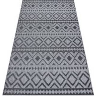 Tæppe Strukturelle SOLE D3852 Boho, diamanter - Fladt vævet, to niveauer af fleece grå 200x290 cm