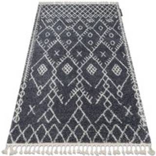 Tæppe BERBER TANGER B5940 grå / hvid kvaster berberi Marokkansk shaggy 120x170 cm