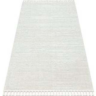 Tæppe SEVILLA AC53B strimler, striber hvid Tassels berbery Marokkansk shaggy 180x270 cm