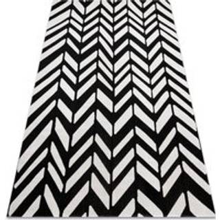 Moderne tæppe MUNDO E0571 sildeben boho udendørs beige / sort 200x290 cm