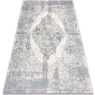 Tæppe CORE W7161 Rosette Vintage - strukturelt, to niveauer af fleece, lyseblå / fløde / grå 80x150 cm