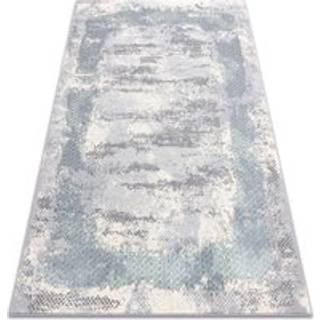 Tæppe CORE A004 Ramme, skraveret - strukturelt, to niveauer af fleece, elfenben / grå / blå 80x150 cm