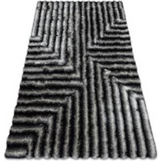 Tæppe moderne FLIM 010-B3 lurvet, Labyrint - Strukturelle sort / grå 160x220 cm