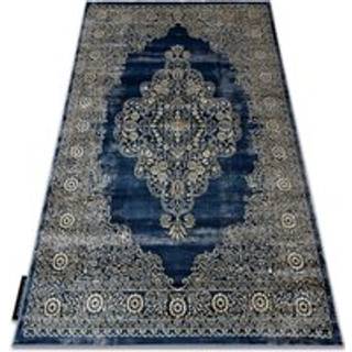 Tæppe DE LUXE moderne 474 Pynt - Strukturelle marineblå blå / guld 160x220 cm