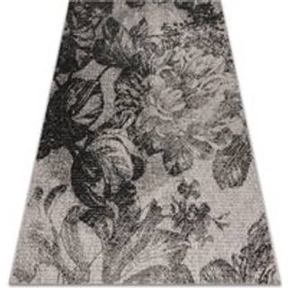Sisaltæppe SISAL FLOORLUX 20491 BLOMSTER sølv / sort 160x230 cm