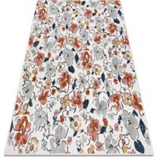 Tæppe Strukturelt BOTANIC 65239 blomster, fladvævet på balkonen, terrasse - ecru 117x170 cm