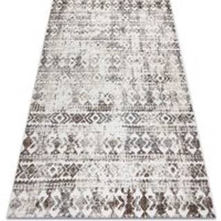 Tæppe Strukturelle SOLE D3732 aztec, diamanter - Fladt vævet, to niveauer af fleece beige 80x250 cm