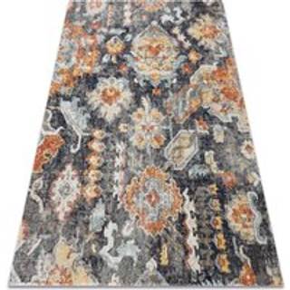 Moderne tæppe MUNDO E0671 orientalsk vintage udendørs sort / gul 120x170 cm