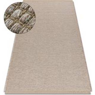 Tæppe JUTE 3652 beige / grå enfarvet - jute, fladvævet, frynser 80x150 cm