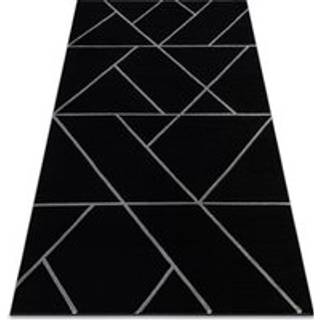 Tæppe EMERALD eksklusiv 7543 glamour, stilfuld geometrisk sort / sølv 160x220 cm
