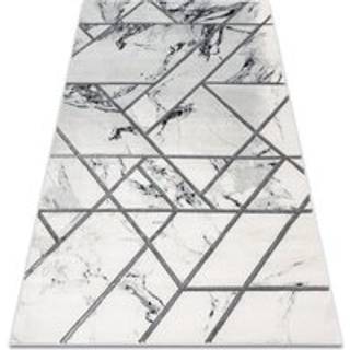 Tæppe EMERALD eksklusiv 0085 glamour, stilfuld marmor, geometrisk hvid / sølv 200x290 cm
