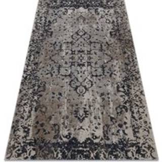 Moderne tæppe MUNDO E0681 ornament, ramme vintage udendørs beige / sort 140x190 cm