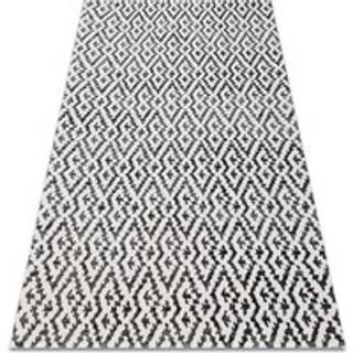 Moderne tæppe MUNDO E0621 geometrisk boho udendørs beige / sort 160x220 cm