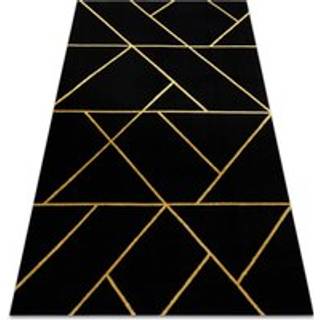 Tæppe EMERALD eksklusiv 1012 glamour, stilfuld geometrisk sort / guld 80x150 cm
