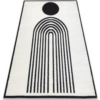 Tæppe moderne MODE 8597 geometrisk creme / sort 180x270 cm