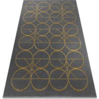 Tæppe EMERALD eksklusiv 1010 glamour, stilfuld cirkler grå / guld 160x220 cm