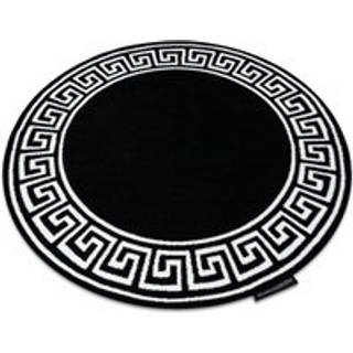 Tæppe HAMPTON Græsk hjul sort cirkel 160 cm