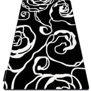 Tæppe HAMPTON Rosa rose, blomster sort 160x220 cm