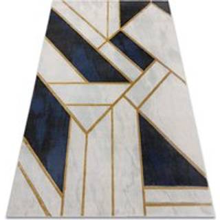 Tæppe EMERALD eksklusiv 1015 glamour, stilfuld marmor, geometrisk marineblå / guld 120x170 cm