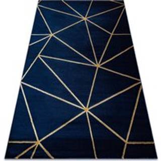 Tæppe EMERALD eksklusiv 1013 glamour, stilfuld geometrisk marineblå / guld 120x170 cm