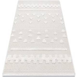 Tæppe MOROC 22321 økologiske, EKO SISAL Trekanter, zigzag boho - strukturel beige / fløde 117x170 cm