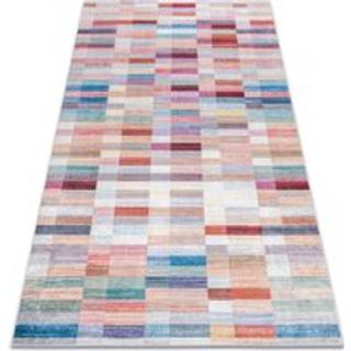 ANDRE 2295 tæppe skal vaskes Striber skridsikker - pink / blå 120x170 cm