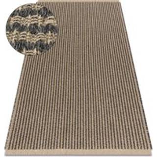 Tæppe JUTE 3650 sort / beige Linjer - jute, fladvævet, frynser 80x150 cm