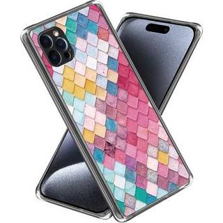 iPhone 15 Pro Max Stilfuld Ultra-Slim TPU Cover - Regnbue Rhombus
