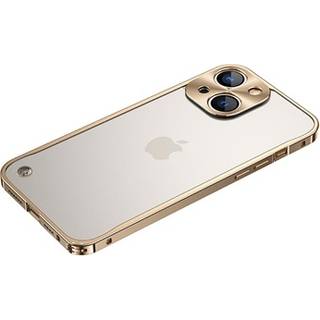 iPhone 13 Metal Bumper med Plast til Bagsiden - Guld