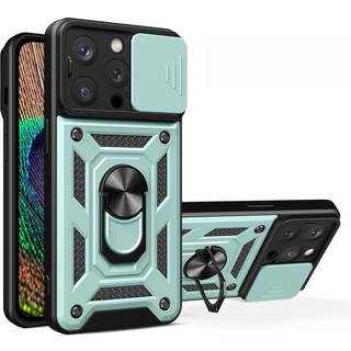 iPhone 15 Pro Håndværker Cover m. Magnetisk Kickstand & Cam Slider - Grøn