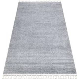 Tæppe SEVILLA PC00B strimler, striber grå Tassels berbery Marokkansk shaggy 180x270 cm