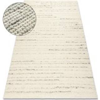 NEPAL 2100 hvide / naturlig grå tæppe - uldent, dobbeltsidet 60x100 cm