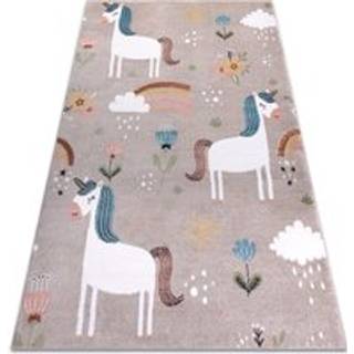 Tæppe FUN Sweety til børn, enhjørning, regnbue beige 120x170 cm