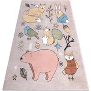 Tæppe FUN Forester til børn, dyr, skov beige 280x370 cm