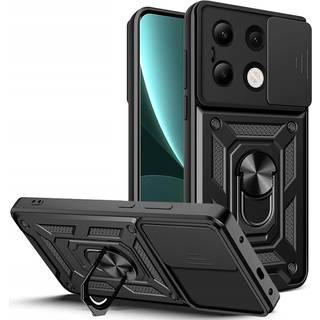 Xiaomi Redmi Note 13 (4G) Tech-Protect Camshield Cover m. Magnetisk Fingerring & Ståfunktion - Sort