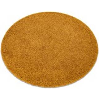 Tæppe SOFFI hjul shaggy 5cm guld cirkel 80 cm