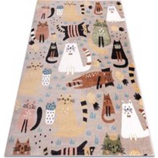 Tæppe FUN Kittens til børn, katte beige 140x190 cm