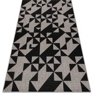 Sisaltæppe SISAL FLOORLUX 20489 sølv / sort TRIANGLER 80x150 cm