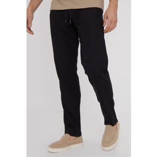 Threadbare Threadbare Black Linen Blend Drawcord Trousers
