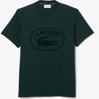 Lacoste Herre Relaxed Fit tone-i-tone mærket bomuld T-shirt