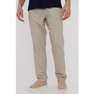 Threadbare Threadbare Light Stone Linen Blend Drawcord Trousers