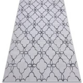 Tæppe MEFE moderne 8504 Kløver, blomster - Strukturelle, to niveauer af fleece mørkgrå 200x290 cm