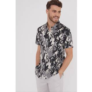 Threadbare Threadbare Black/White Print Short Sleeve Shirt
