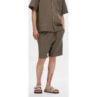 Selected Loose Casper Waffle Shorts Morel