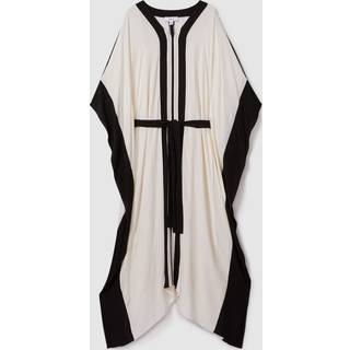 Reiss Reiss Cream/Black Emersyn Colourblock Draped Maxi Dress